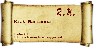 Rick Marianna névjegykártya